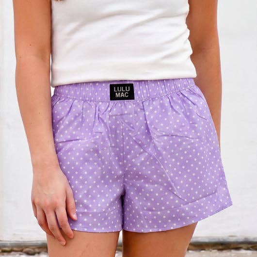 LM MINI POLKA DOT BOXER: LAVENDER