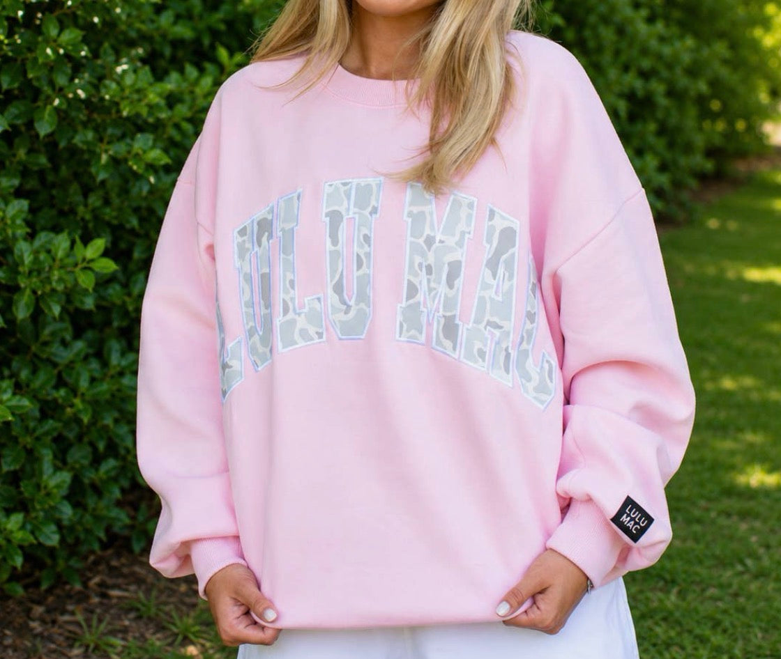 LULU MAC - Light Pink Camo Sweatshirt
