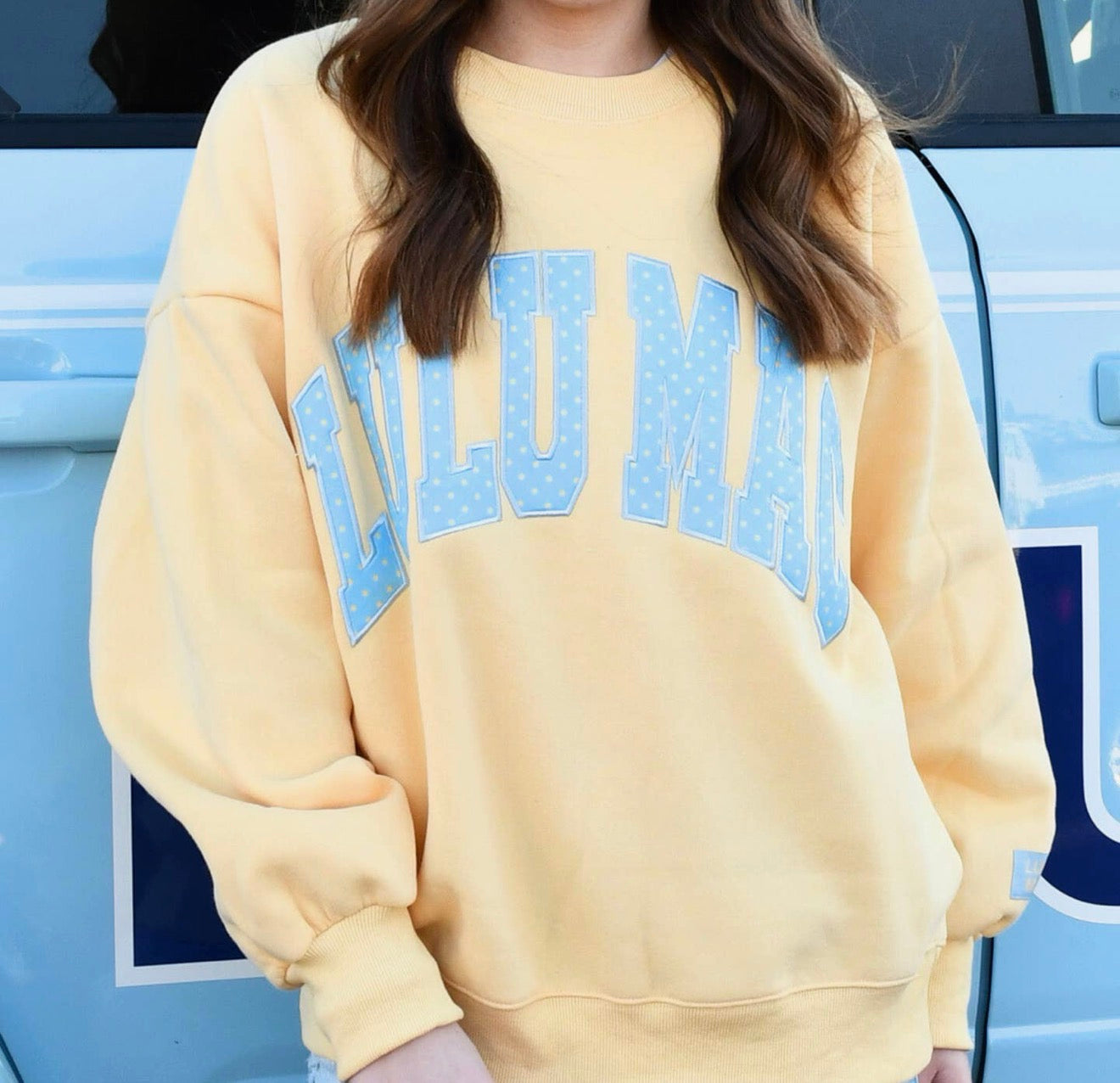LULU MAC - Yellow and Blue Polka Dot Sweatshirt