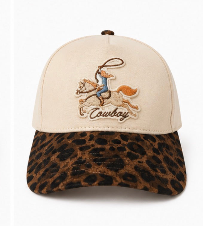 Cowboy Cheetah Trucker Hat