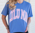 LULU MAC - Blue and Pink Polka Dot T Shirt