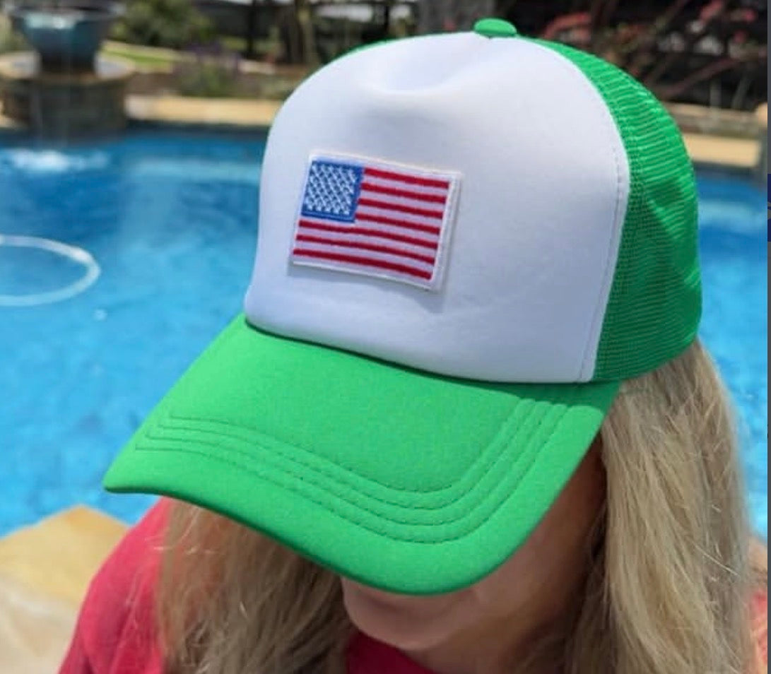 Hat - Green American Trucker Hat