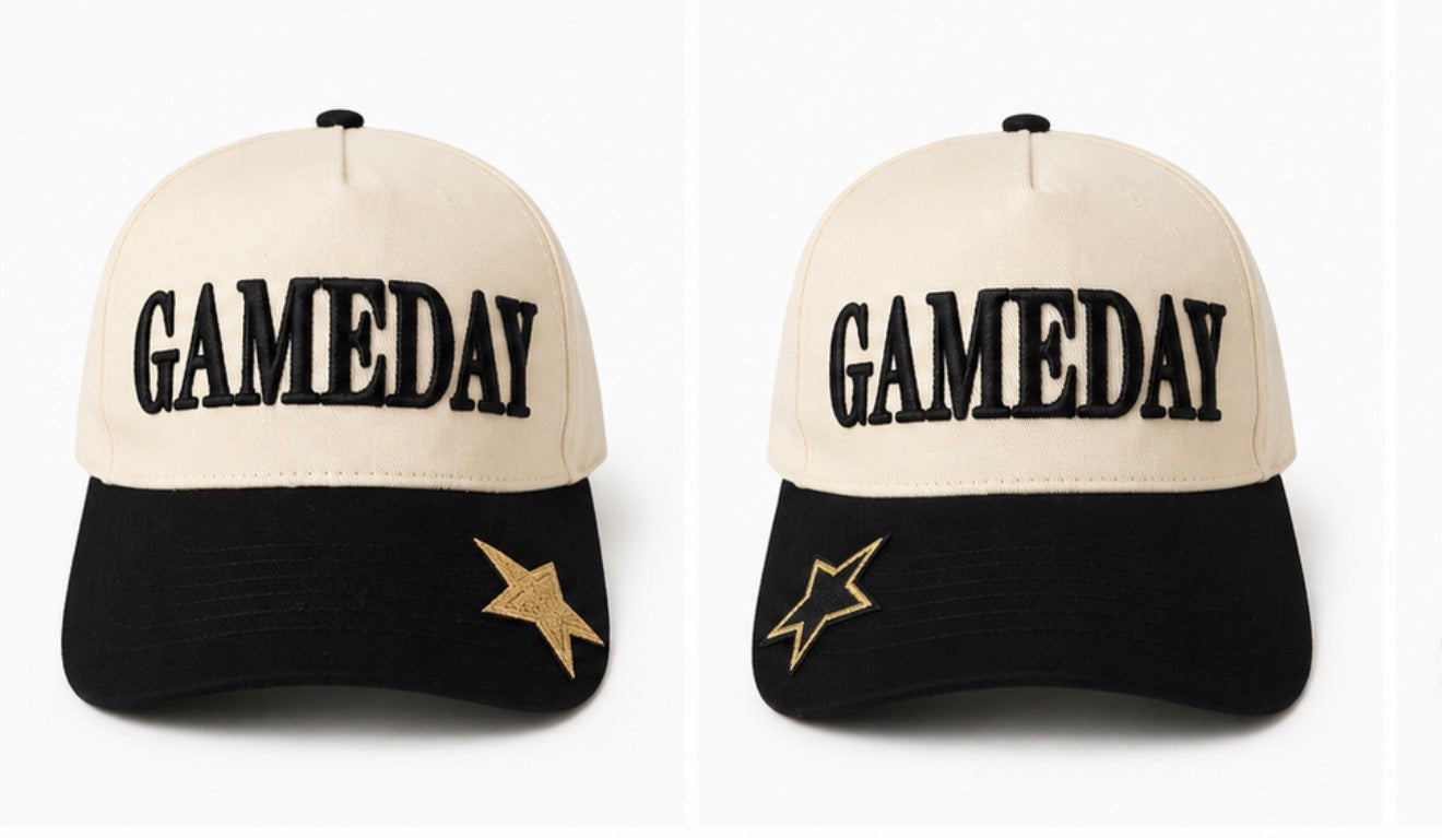Black Game Day Star Trucker Hats