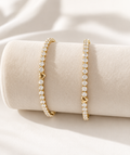 Gold Diamond Tennis Heart Bracelet
